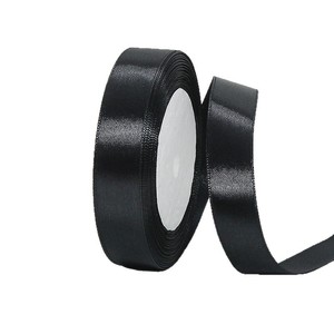 Ruban en satin noir de 1 cm à 5 cm, polyester, artisanat, emballage cadeau, accessoires de bijouterie DIY, origine Yiwu, hiver 2025 - Product Image 5