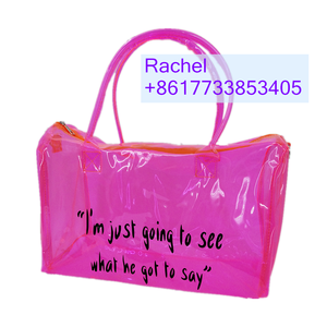 Sac à main de voyage transparent rose pour femme, nouveau modèle 2024, sac à main holographique en PVC transparent, personnalisable, sac de sport, sac de sport pour la nuit - Product Image 2