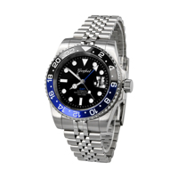 Montre de plongée mécanique pour homme avec logo personnalisé, boîtier et bracelet en acier inoxydable, verre saphir, étanche 100 m