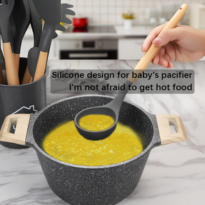 Éxito <span class=keywords><strong>de</strong></span> Ventas en <span class=keywords><strong>Amazon</strong></span> Accesorios <span class=keywords><strong>de</strong></span> <span class=keywords><strong>Cocina</strong></span> Set <span class=keywords><strong>de</strong></span> 12 Utensilios <span class=keywords><strong>de</strong></span> <span class=keywords><strong>Cocina</strong></span> <span class=keywords><strong>de</strong></span> Silicona Multicolor con Mango <span class=keywords><strong>de</strong></span> Madera - Product Image 4