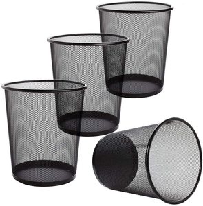 Paquete de 4 <span class=keywords><strong>basura</strong></span> de <span class=keywords><strong>reciclaje</strong></span> de <span class=keywords><strong>basura</strong></span> pequeñas cestas para la oficina en casa ronda abierto papelera-2,5 galones de hierro - Product Image 1