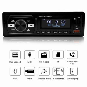 เครื่องเล่น MP3 ในรถยนต์ พร้อมช่องเสียบ USB TF วิทยุ FM บลูทูธ 12V 1 Din ระบบเสียงสเตอริโอในตัว พร้อมช่องเสียบ USB SD AUX - Product Image 5