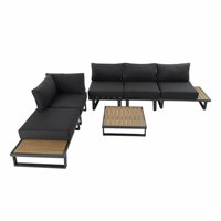 Canapé d'angle moderne pour l'extérieur, mobilier de patio, hôtel, aluminium, canapé modulaire en forme de L, ensemble de canapés de salon imperméable pour jardin