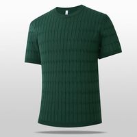 Nouvelle Arrivée 2026 – T-shirt Décontracté à Manches Courtes en Maille Col Rond pour Homme, Modèle Uni Respirant Coupe Classique