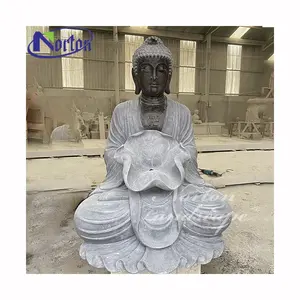 Уличное комнатное украшение для сада, каменная Мраморная Сидящая статуя Будды, водопад, водяной фонтан на продажу