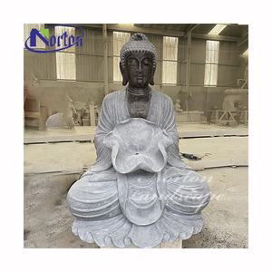 Fuente de Agua Decorativa de Piedra de Mármol con Estatua de Buda Sentado para Jardín Interior y Exterior en Venta - Product Image 1