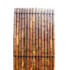 Panneau de clôture en bambou carbonisé brun, écologique, résistant à la décomposition, pour chantier et jardin - Product Image 3