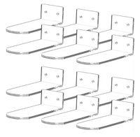 Vente en gros en usine de présentoir mural transparent pour chaussures de sport pour la maison au détail de présentoir mural flottant pour chaussures en acrylique