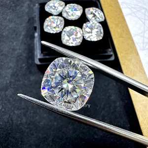 Vente en gros D Couleur Carré Coussin Coupe 1.0 2.0 3.0 Carat Moissanite Diamants en vrac pour la fabrication de bijoux