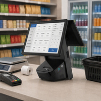 Sistem POS Restoran VPOS T12 Layar Sentuh Ganda 15.6'' Printer Thermal Terintegrasi Windows 11/10 Wi-Fi 6 Bluetooth 5.2 untuk