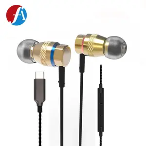 Auriculares con cable tipo c, alta calidad, usb 3,1, con micrófono para dispositivos tipo c