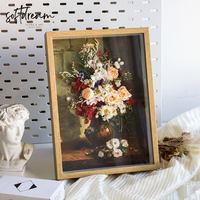 Cadre photo mural en bois personnalisé en gros, bricolage, acrylique, cadeau de luxe, fleur naturelle préservée séchée, boîte à ombre 3D profonde