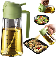 Pulvérisateur d'huile 2-en-1 Cedar Space en verre pour cuisson, cuisine, friteuse à air, barbecue, et bouteille verseuse de vinaigre