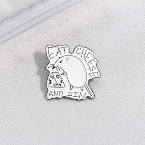 Épingles en émail pour manger du fromage et du péché-Broches personnalisées pour rat et fromage-Badges de revers-Bijoux animaux de dessin animé-Cadeau pour enfants-Amis - Product Image 3