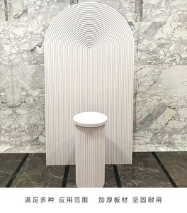 Hete Aanbieding Moderne Vintage Afneembare Witte Ronde Cilindrische Bloemige Sockel Presentatie Standaards voor Bruiloften en Feesten - Product Image 6