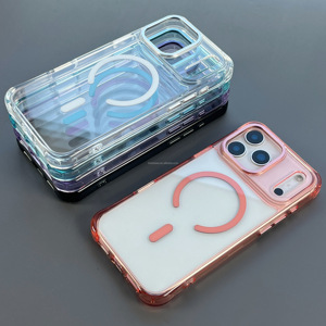 Étui de téléphone magnétique transparent, impression personnalisée, logo de l'appareil photo, étui de téléphone personnalisé en vrac, <span class=keywords><strong>anti</strong></span>-chute, coins renforcés pour iPhone 17 16 15 14 Pro Max - Product Image 3