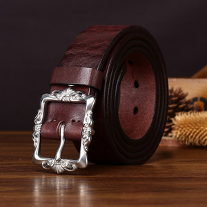 Sabuk Kulit Sapi Asli Tebal Ekstra Tebal dengan Gesper Pin Baja Anti Karat, Sabuk Pria Vintage Kokoh yang Dapat Dipersonalisasi - Product Image 2