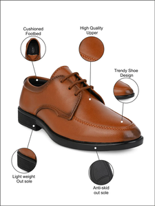 Bottes en cuir marron confortables pour garçons, légères, à lacets, semelle souple et flexible, chaussures de marche et décontractées - Product Image 2