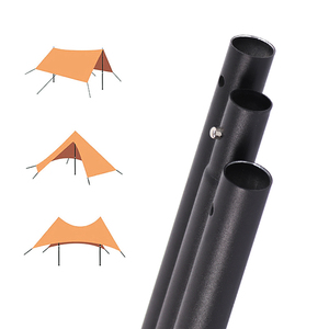 Poteaux de tente télescopiques portables en aluminium Upsilon Alu-650 noirs, tiges d'extension réglables pour bâche, auvent, voile pare-soleil, abri extérieur - Product Image 1