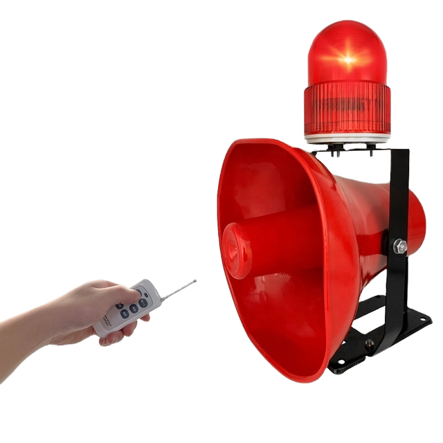 50W Industrial LED Strobe Warning Light with Sound Horn Motion Sensor, Alarm System for Vehicle, Warehouse Construction Safety
