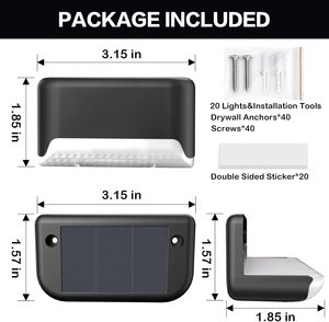 20 แพ็คแบบพกพาไฟ LED ชาร์จไฟได้ IP54 กันน้ำไฟ LED สำหรับตกแต่งภายนอกบันไดรั้วราวบันไดลานสวน - Product Image 6