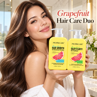 Set Sampo dan Kondisioner Grapefruit Logo Kustom, Mengontrol Minyak, Memberi Volume dan Ringan, Memperbaiki, Merangsang Pertumbuhan Rambut