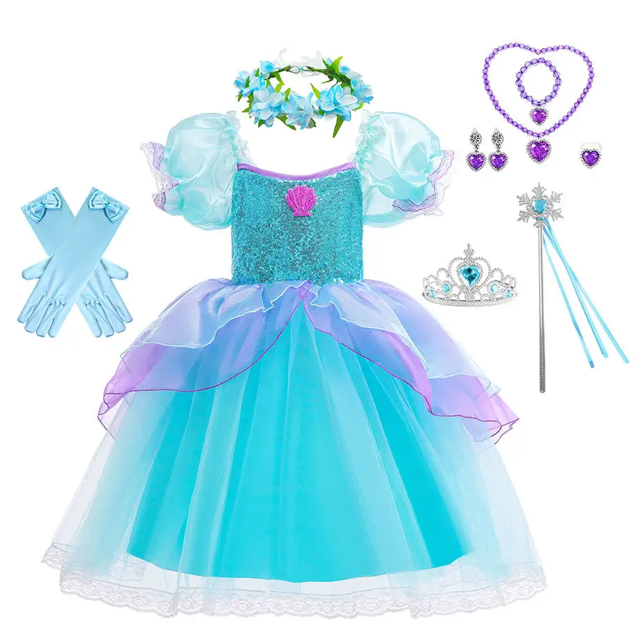 2024 New Little Mermaid Ballet Costume Girls Ariel Ballet Tutu Dress for Kids