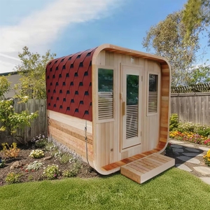 La Nueva Sauna de Vapor Exterior en Forma de Cubo de Madera de Hemlock y Redwood Canadiense Está a la Venta - Product Image 3