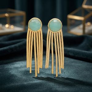 Pendientes Colgantes Hechos a Mano en Plata de Ley con Piedras Preciosas, Estilo Boho, a la Moda - Product Image 2