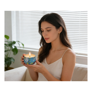 Kits de fabrication de bougies esthétiques avec emballage en pot, récipient blanc de qualité supérieure avec couvercle, cire de soja personnalisée, aromathérapie, boutique, cadeau de mariage, présentoir - Product Image 3