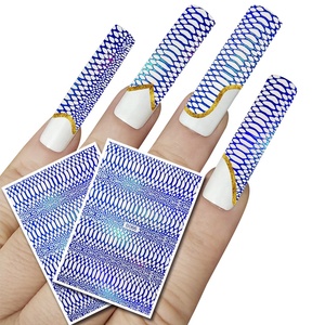 Tatuaggio autoadesivo decorazioni fai-da-te avvolge decalcomanie per acqua adesivi per Nail Art adesivi per stagnola di trasferimento adesivi per unghie metallici adesivi per unghie con serpente - Product Image 5