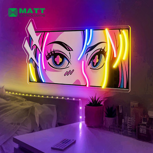 Anime Girl Eye Light Custom Neon Pop Art Game Room Decor Colorful UV Print Led Neon Wall Art for Kids Room Bedroom Decor - Product Image 1