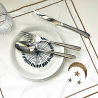 Set de table brodé avec un visage souriant, tissu en coton, pour la maison, le restaurant, les banquets, la décoration de table, logo personnalisé accepté