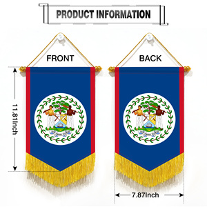 Logotipo personalizado Impresión digital Material satinado Colgante <span class=keywords><strong>Bandera</strong></span> de banderín de <span class=keywords><strong>Belice</strong></span> para espejo retrovisor de coche y decoración del hogar - Product Image 4