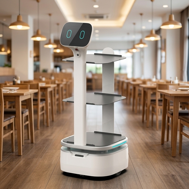 Best Selling Fully Automatic Robot Server Intelligent Navigation Touch Screen Multifunction Food Delivery Robot 45kg Payload 8h
