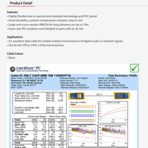 Roxtone C6AP柔性CAT6a网络电缆AWG24 4X2 X 0.22毫米S/FTP和聚氯乙烯8.0毫米护套 - Product Image 4