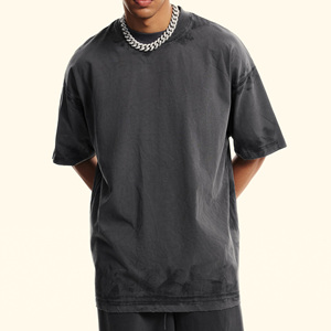 Camiseta de Verano para Hombre, 100% Algodón, Tejido Antiarrugas, Color Sólido, Casual, Manga Corta, Suave, Transpirable, Corte Regular, Uso Diario - Product Image 1