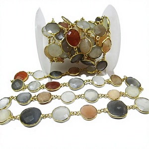 Cadena de Conectores de Piedras de Luna Naturales en Forma Irregular, Vendida por Pie - Product Image 1
