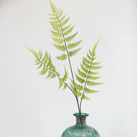 Plantes artificielles de haute qualité à feuilles dentelées à 3 branches pour arrangements floraux, vente en gros, pour la maison, le jardin, les mariages et Noël