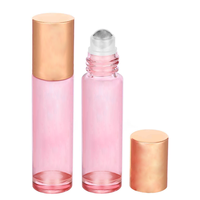 Bouteilles de rouleau d'huile essentielle en verre rose d'ODM 10ml, rouleau sur des bouteilles