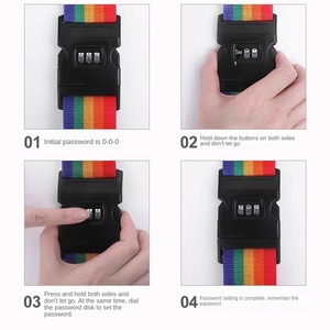 Correas DE EQUIPAJE DE VIAJE ajustables multicolores, cinturón de seguridad para maleta con hebilla de plástico o bloqueo de código, accesorios de embalaje de equipaje - Product Image 3