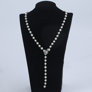 Thanh Lịch 8-9Mm Nước Ngọt Bất Ngọc Trai Với Đá Quý Dài Vòng Cổ Cho Cô Gái Và Phụ Nữ - Product Image 1