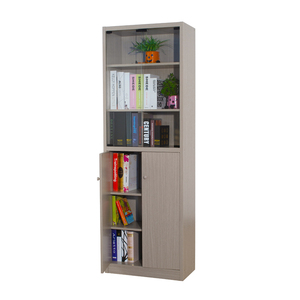 6-Unit <b>bookcase</b> with glass and wooden door for study room - Product Image 1