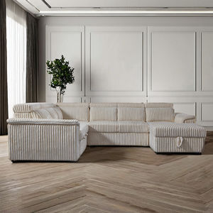 Conjunto de sofá en forma de U con marco de madera de tipo nórdico, muebles para sala de estar, sofá cama extensible para Hotel con sofá de almacenamiento - Product Image 3