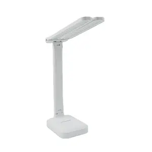 Portable Folding Double Head Foldable Bedside Rechargeable LED Desk Lamp Touch Dimmable Table Reading Light