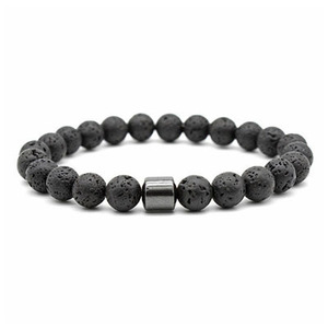 حار بيع بالجملة مخصص 8 مللي متر المغناطيس خرز تميمة تمتد الحمم الحجر الطبيعي حبة سوار للزوجين - Product Image 6