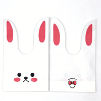 Sac en plastique PE personnalisé, imprimé en héliogravure, style oreilles de lapin, motif animalier de dessin animé, recyclable, vente en gros d'usine