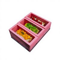 Boîte d'emballage rectangulaire en carton de qualité alimentaire pour tarte aux fruits avec fenêtre transparente Boîte d'emballage en papier rose pour tarte aux fruits