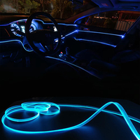 Bande lumineuse LED flexible PVC+PC 1M-5M RGB 12V 10W, éclairage d'ambiance universel pour intérieur de voiture, contrôle par clavier et application, éclairage invisible