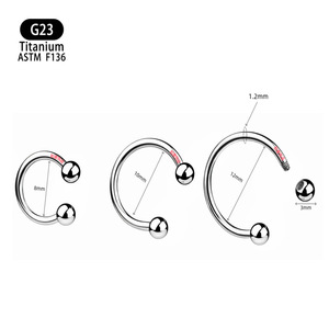 Boucles d'oreilles créoles en titane G23 en forme de C, 8 mm, 10 mm, 12 mm, pour piercing du nez, de l'oreille, des lèvres, de la langue, bijoux de corps unisexes - Product Image 1